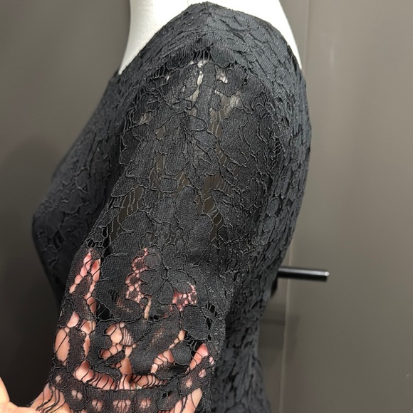 Lulu's Black Lace Fit and Flare Mini Dress - Picture 5 of 11